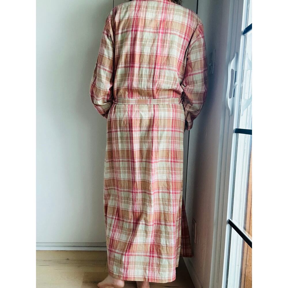 Cherokee Plaid Robe - 55%linen 45% Cotton - Picture 5 of 8